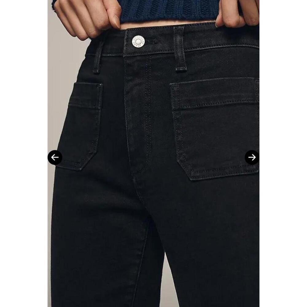 PILCRO Anthropologie The Icon Flare Jeans Mid Rise Black Wash Women’s size 32 - Picture 15 of 15